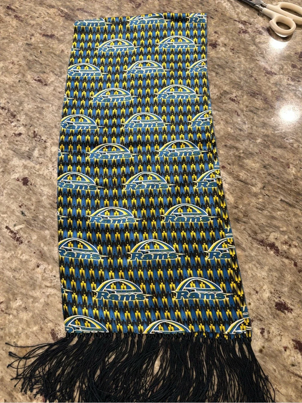 Los Angeles 100% Silk Rams Blue & Yellow Team Scarf